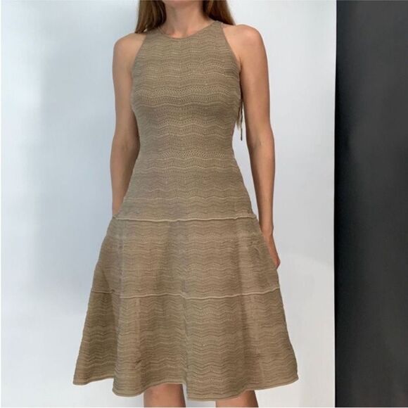 Ralph Lauren black label Elegant Tan Dress with Cardigan, L - Picture 2 of 14